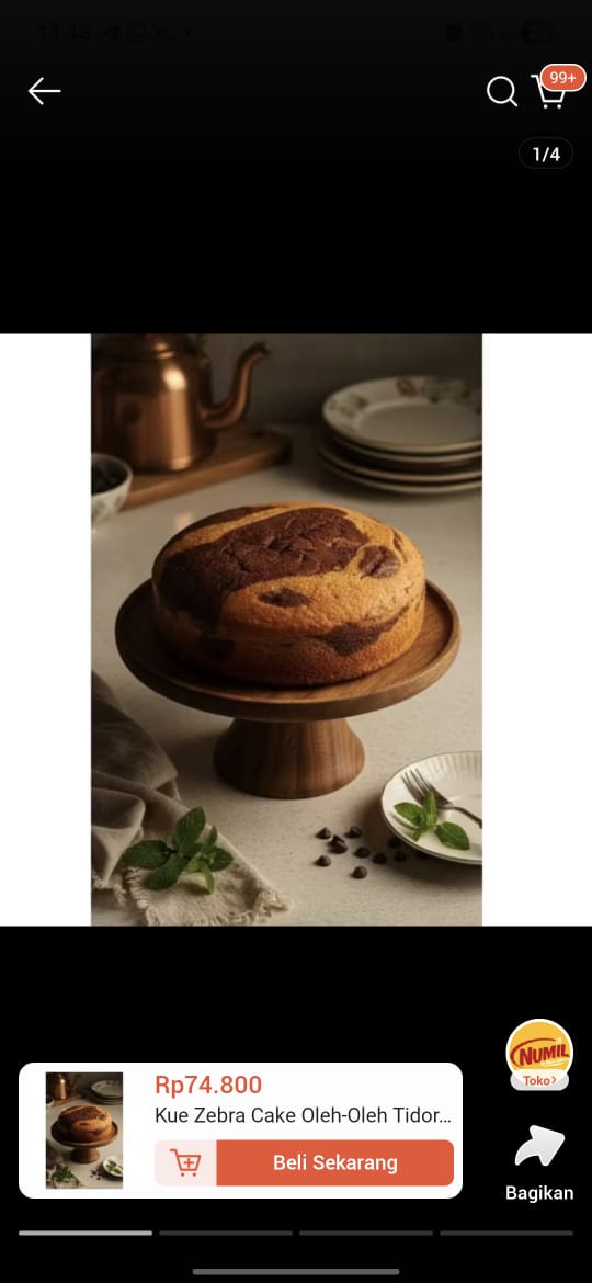 Produk kue zebra cake oleh-oleh tidore - fresh, halal, tanpa olesan