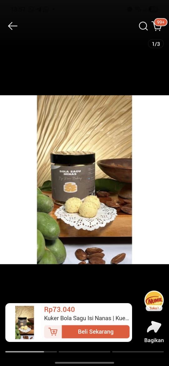 Produk Kuker bola sagu isi nanas } Kue nastar nanas lumer Homemade Numil