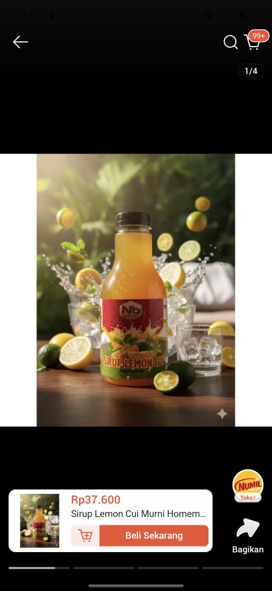 Sirup Lemon Cui murni Homemaden Nurmil by Nunu Bakery { Sirup jeruk kasturi kunci Tanpa pengawet