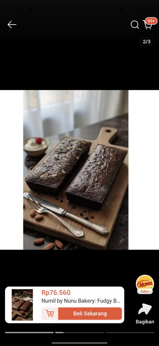 Produk Numil by nunu Bakery : Fuddy Brownies Lumer premium Cokelat  enak