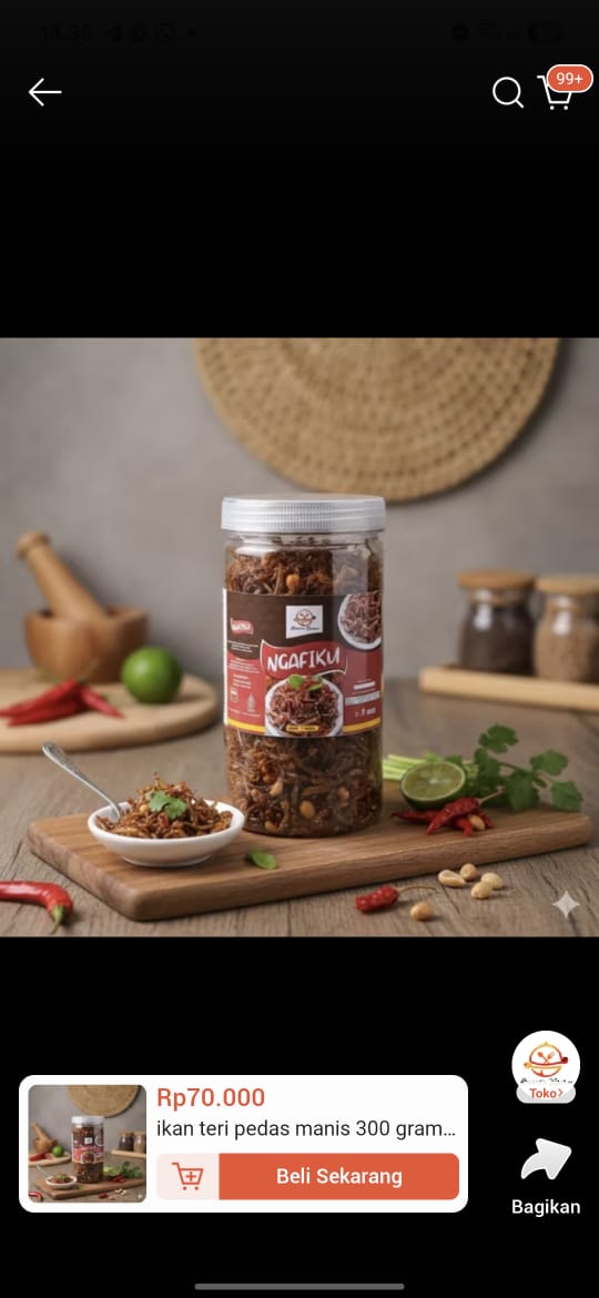 Ikan teri pedas manis 300grm NGAFIKU by ALWENI'S KITCHEN