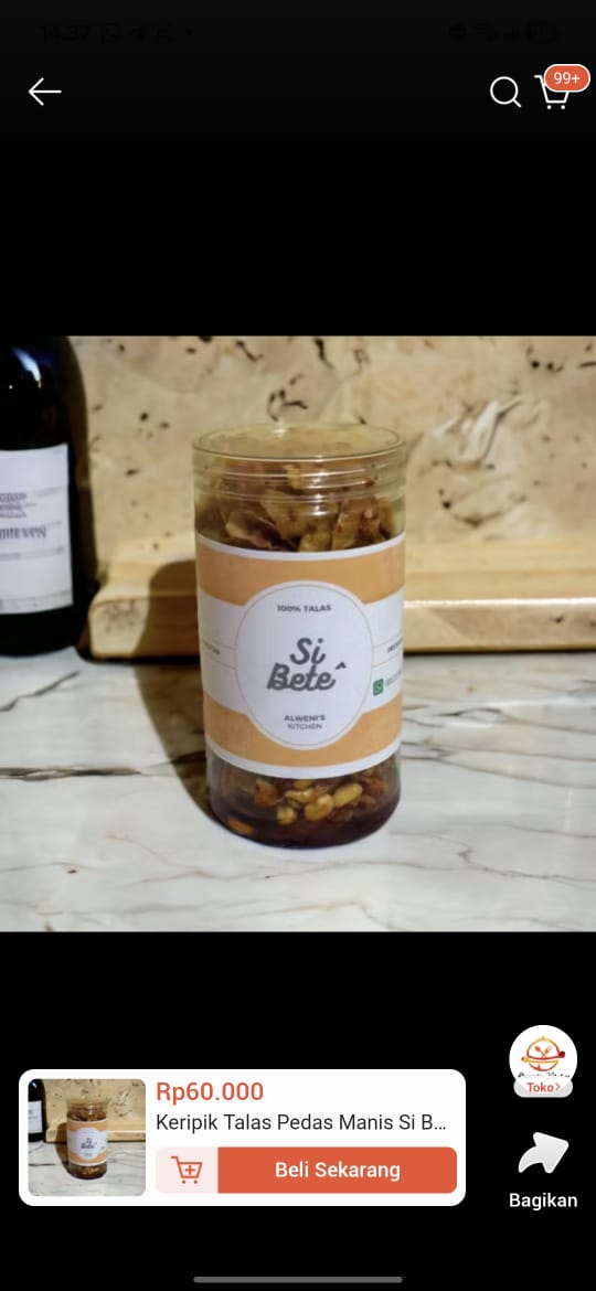 Keripik Talas pedas manis si bete"